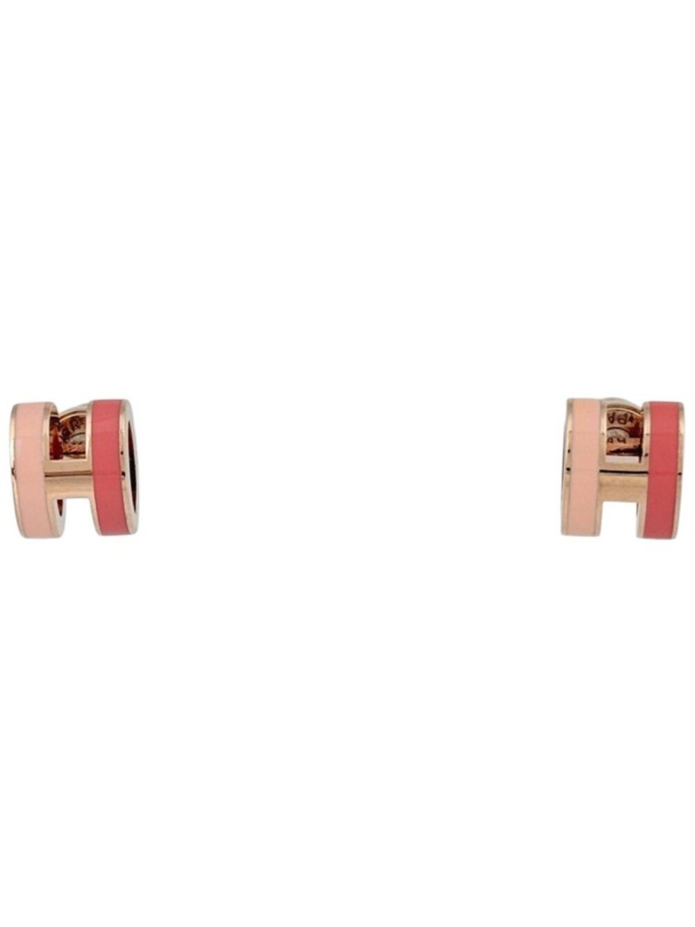 Hermes Mini Pop H Earrings H Logo Metal Pink